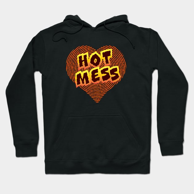 Hot Mess Heart Hoodie by MikeCottoArt